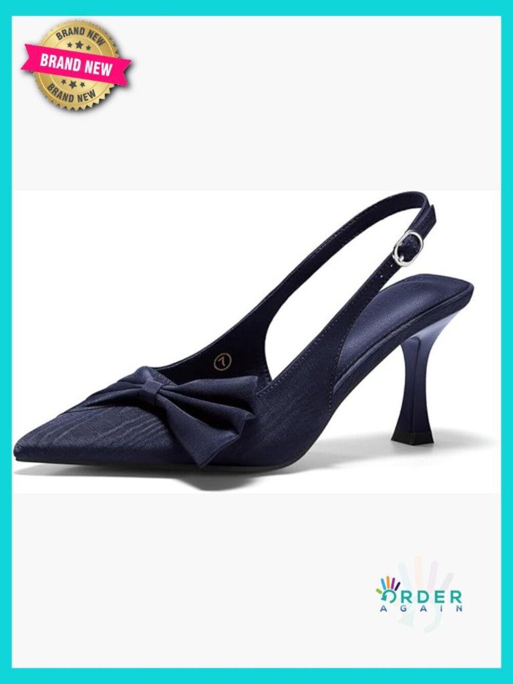 Women's Slingback High Heels Bow Tie Closed Toe Pumps Party Dress Shoes